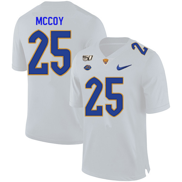2019 Men #25 LeSean McCoy Pitt Panthers College Football Jerseys Sale-White
